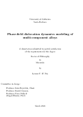 Cover page: Phase-field dislocation dynamics modeling of multi-component alloys