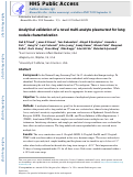 Cover page: Analytical validation of a novel multi-analyte plasma test for lung nodule characterization