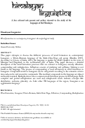 Cover page: Word formation in contemporary Liangmai: A morphological study