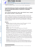 Cover page: Long-Term Pulmonary Function and Quality of Life in Children After Acute Respiratory Distress Syndrome