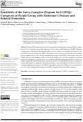 Cover page: Feasibility of the Savvy Caregiver Program for LGBTQ+ Caregivers of People Living with Alzheimer’s Disease and Related Dementias