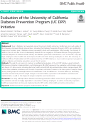 Cover page: Evaluation of the University of California Diabetes Prevention Program (UC DPP) Initiative.