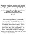 Cover page: Instrumental variable analysis with censored data in the presence of many weak instruments: Application to the effect of being sentenced to prison on time to employment