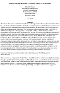 Cover page: Entrepreneurship, Economic Conditions, and the Great Recession