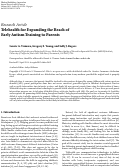 Cover page: Telehealth for Expanding the Reach of Early Autism Training to Parents