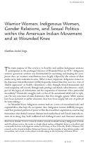 Cover page: Warrior Women: Indigenous Women, Gender Relations, and Sexual Politics within the American Indian Movement and at Wounded Knee