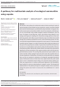 Cover page: A pathway for multivariate analysis of ecological communities using copulas.