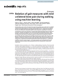 Cover page: Relation of gait measures with mild unilateral knee pain during walking using machine learning