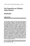 Cover page: New Perspectives on California Indian Research: Introduction