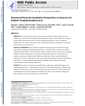 Cover page: Parent and Physician Qualitative Perspectives on Reasons for Pediatric Hospital Readmissions