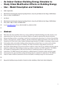 Cover page: An indoorâ��outdoor building energy simulator to study urban modification effects on building energy use â�� Model description and validation