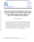 Cover page: Search for resonances decaying into a weak vector boson and a Higgs boson in the fully hadronic final state produced in proton-proton collisions at s=13 TeV with the ATLAS detector