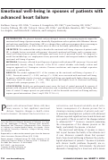 Cover page: Emotional well-being in spouses of patients with advanced heart failure.