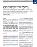 Cover page: Costimulatory Molecule DNAM-1 Is Essential for Optimal Differentiation of Memory Natural Killer Cells during Mouse Cytomegalovirus Infection