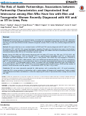 Cover page: The risk of stable partnerships: associations between partnership characteristics and unprotected anal intercourse among men who have sex with men and transgender women recently diagnosed with HIV and/or STI in Lima, Peru.