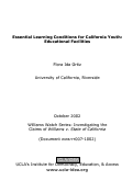Cover page of Essential Learning Conditions for California Youth: Educational Facilities