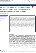 Cover page: Ethnicity and nationality among Ethiopians in Canada’s census data: a consideration of overlapping and divergent identities