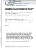 Cover page: Evaluating the Training of Chinese-Speaking Community Health Workers to Implement a Small-Group Intervention Promoting Mammography