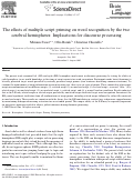 Cover page: The effects of multiple script priming on word recognition by the two cerebral hemispheres: Implications for discourse processing