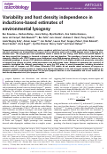 Cover page: Variability and host density independence in inductions-based estimates of environmental lysogeny