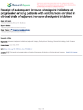 Cover page: Receipt of subsequent immune checkpoint inhibitors at progression among patients with solid tumors enrolled in clinical trials of adjuvant immune checkpoint inhibitors