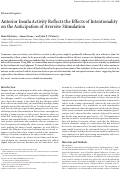 Cover page: Anterior Insula Activity Reflects the Effects of Intentionality on the Anticipation of Aversive Stimulation