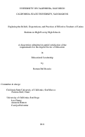 Cover page: Exploring the beliefs, expectations, and practices of effective teachers of Latino students in high poverty high schools