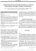 Cover page: Unilateral Posterior Interstitial Keratitis as a Clinical Presentation of Herpes Simplex Virus Disease