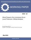 Cover page of What Property Tax Limitations Do to Local Finances: A Meta-Analysis