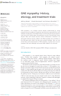 Cover page: GNE myopathy: History, etiology, and treatment trials