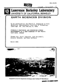 Cover page: HYDRAULIC FRACTURING AND OVERCORING STRESS MEASUREMENTS IN A DEEP BOREHOLE AT THE STRIPA TEST MINE, SWEDEN