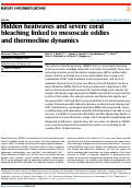 Cover page: Hidden heatwaves and severe coral bleaching linked to mesoscale eddies and thermocline dynamics