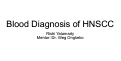 Cover page of A Blood-Based Diagnostic Approach for Head and Neck Squamous Cell Carcinoma