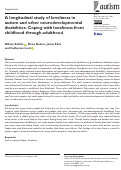 Cover page: A longitudinal study of loneliness in autism and other neurodevelopmental disabilities: Coping with loneliness from childhood through adulthood.