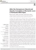 Cover page: After the Honeymoon: Neural and Genetic Correlates of Romantic Love in Newlywed Marriages.