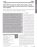 Cover page: Sequential Processing for Organic Photovoltaics: Design Rules for Morphology Control by Tailored Semi‐Orthogonal Solvent Blends