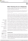 Cover page: When Yawning Occurs in Elephants.