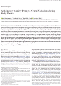 Cover page: Anticipatory Anxiety Disrupts Neural Valuation during Risky Choice