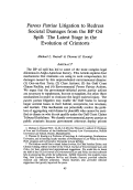 Cover page: Parens Patriae Litigation to Redress Societal Damages from the BP Oil Spill: The Latest Stage in the Evolution of Crimtorts