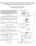 Cover page of Technical Note: Derivation of Earth-Rotation Correction (Sagnac)and Analysis of the Effect of Receiver Clock Bias