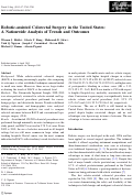 Cover page: Robotic-assisted Colorectal Surgery in the United States: A Nationwide Analysis of Trends and Outcomes