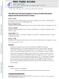 Cover page: The Minority Training Program in Cancer Control Research: Impact and Outcome Over 12 Years