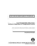 Cover page: Local Transportation Sales Taxes: California's Experiment in Transportation Finance (Detailed Research Findings)