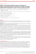 Cover page: Effect of tofacitinib withdrawal and re‐treatment on patient‐reported outcomes: results from a Phase 3 study in patients with moderate to severe chronic plaque psoriasis