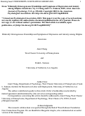 Cover page: Ethnically Heterogeneous Friendships and Symptoms of Depression and Anxiety among Filipino Americans