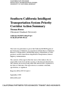 Cover page: Southern California Intelligent Transportation System Priority Corridor Action Summary