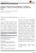 Cover page: Desirable Characteristics of Hepatitis C Treatment Regimens: A Review of What We Have and What We Need