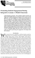 Cover page: Promoting Student Engagement During Integrative Lessons: A Model Classroom