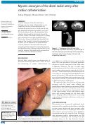 Cover page: Mycotic aneurysm of the distal radial artery after cardiac catheterisation.