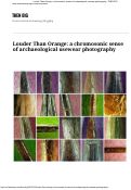 Cover page of Louder Than Orange: a chromosonic sense of archaeological usewear photography